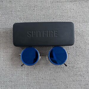Spitfire Cobalt Blue Bottlecap Round Sunglasses